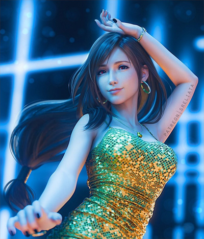 《最终幻想7》蒂法新3D美图 穿GTA6女主服装更性感迷