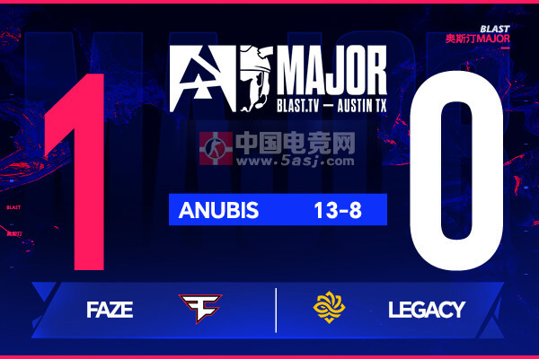 FaZe力克Legacy晋级2-1组｜s1mple大狙统治Anubis｜奥斯汀Major战报
