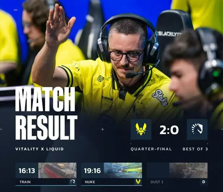 BLAST赏金赛：绝境之王！Vitality双加时逆转液体 ZywOo&