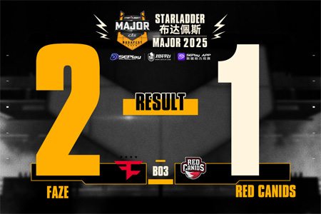 布达佩斯Major第一阶段：FaZe 2-1 RED Canids，frozen关键三杀带队晋级生死战