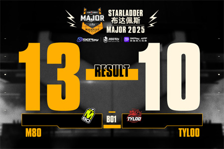 布达佩斯Major第二阶段：TYLOO痛失好局10-13 M80，战术失误致胜局逆转