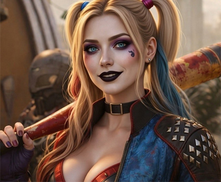 海外游戏博主用AI爆改'小丑女'：哈莉奎茵成性感美女