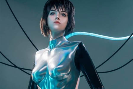 俄罗斯美女分享《新攻壳机动队2026》草薙素子Cos美图